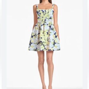 Sachin + Babi Sz L Samira Fit-And-Flare Mini Dress Garden Club